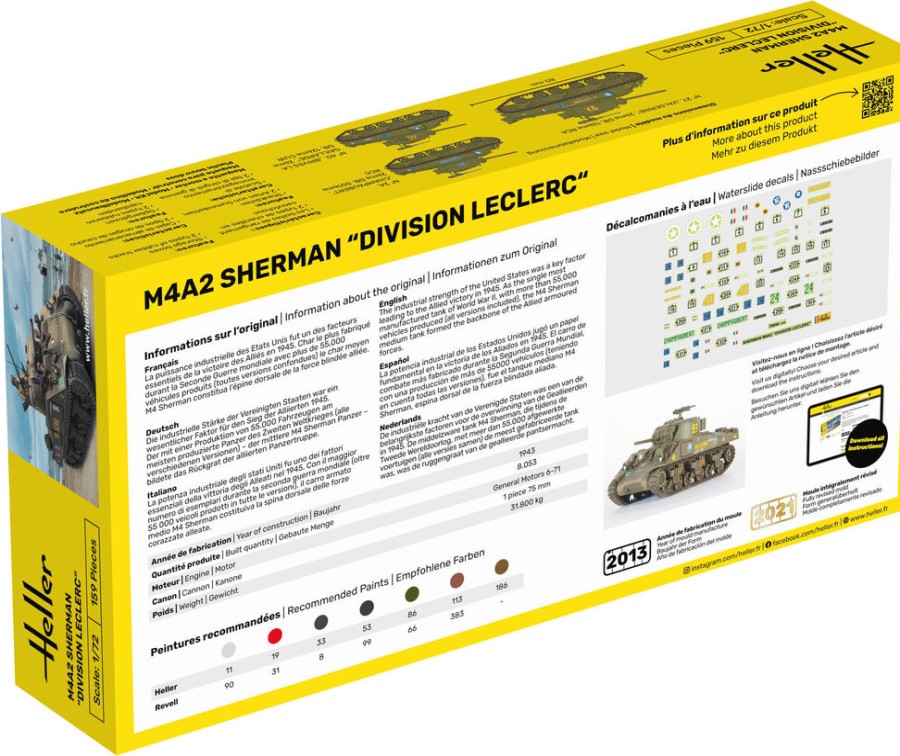 Vehicles Heller | Starter Kit M4A2 Sherman "Division Leclerc" (Deco.Fr Kit (56894)