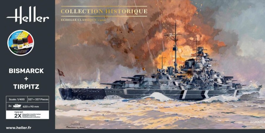 Shipping Heller | Starter Kit Bismarck + Tirpitz Twinset (55078)