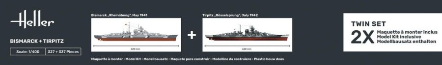 Shipping Heller | Starter Kit Bismarck + Tirpitz Twinset (55078)